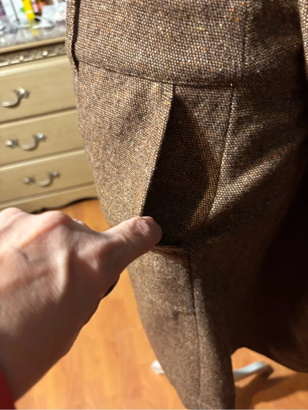 LOFT Brown Tweed Button-Front Mini Skirt